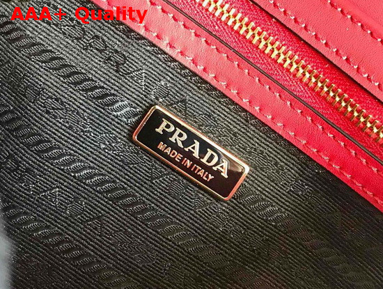 Prada Saffiano Leather Prada Embleme Bag in Red Replica