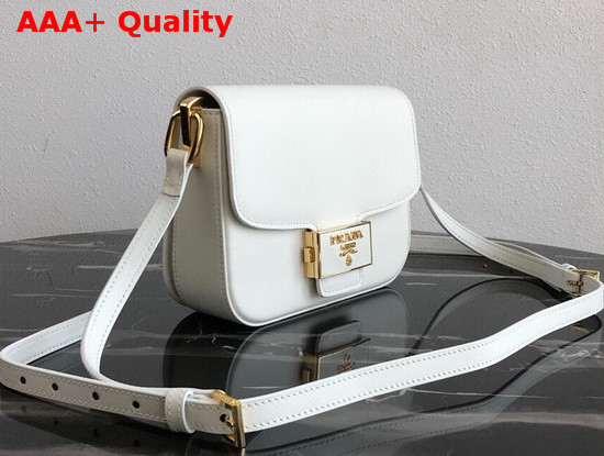 Prada Saffiano Leather Prada Embleme Bag in White Replica