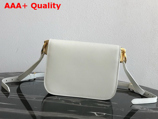 Prada Saffiano Leather Prada Embleme Bag in White Replica