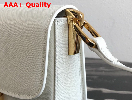 Prada Saffiano Leather Prada Embleme Bag in White Replica