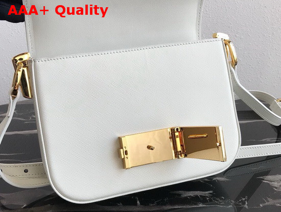 Prada Saffiano Leather Prada Embleme Bag in White Replica