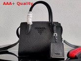 Prada Saffiano Leather Prada Monochrome Bag in Black Replica