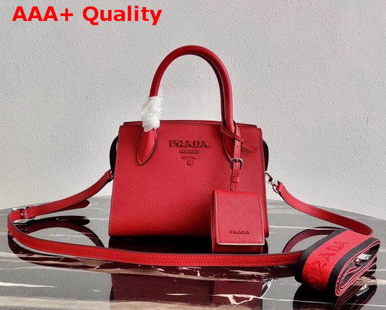 Prada Saffiano Leather Prada Monochrome Bag in Red Replica