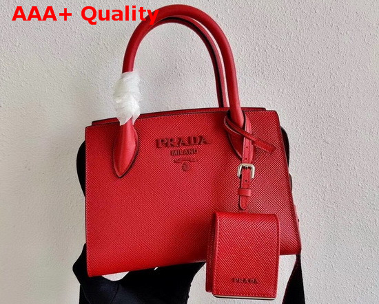 Prada Saffiano Leather Prada Monochrome Bag in Red Replica