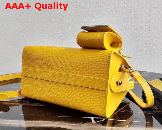 Prada Saffiano Leather Prada Monochrome Bag in Yellow Replica