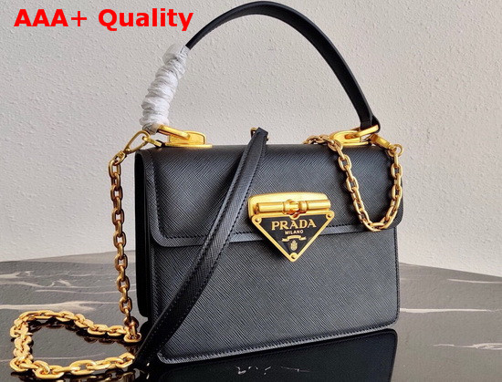 Prada Saffiano Leather Prada Symbole Bag in Black 1BN021 Replica