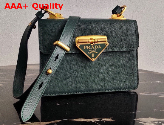 Prada Saffiano Leather Prada Symbole Bag in Emerald 1BD270 Replica