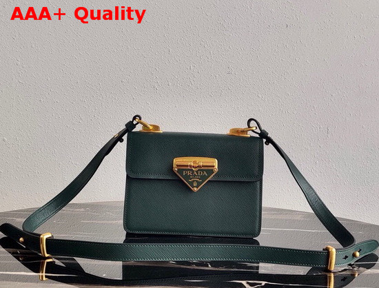 Prada Saffiano Leather Prada Symbole Bag in Emerald 1BD270 Replica