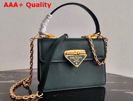 Prada Saffiano Leather Prada Symbole Bag in Emerald 1BN021 Replica