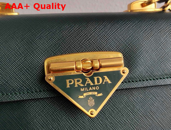 Prada Saffiano Leather Prada Symbole Bag in Emerald 1BN021 Replica