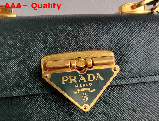 Prada Saffiano Leather Prada Symbole Bag in Emerald 1BN021 Replica