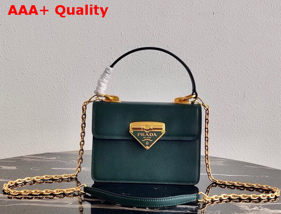 Prada Saffiano Leather Prada Symbole Bag in Emerald 1BN021 Replica