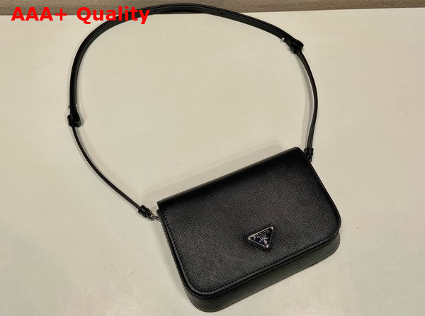 Prada Saffiano Leather Shoulder Bag in Black 2VD061 Replica