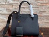 Prada Saffiano Leather Small Tote in Black