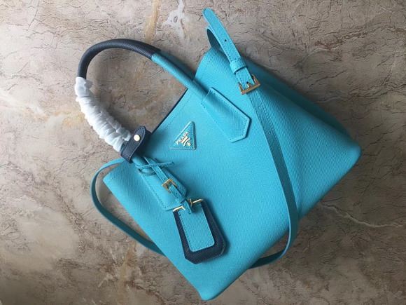 Prada Saffiano Leather Tote Baby Blue