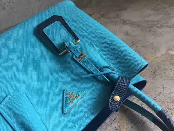 Prada Saffiano Leather Tote Baby Blue