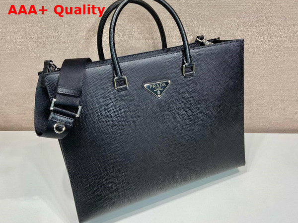 Prada Saffiano Leather Tote Bag in Black 2VG101 Replica