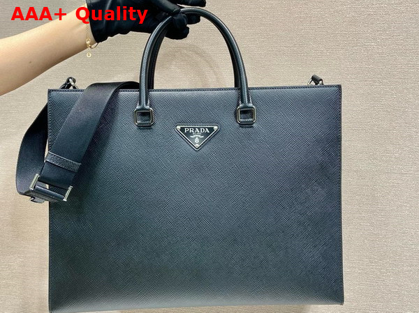 Prada Saffiano Leather Tote Bag in Black 2VG101 Replica