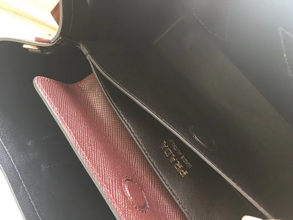 Prada Saffiano Leather Tote Bag in Burgundy