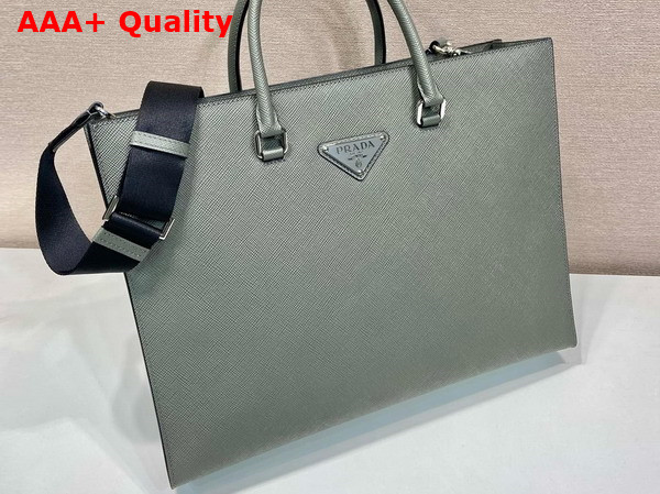 Prada Saffiano Leather Tote Bag in Clay Grey 2VG101 Replica