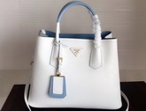 Prada Saffiano Leather Tote Bag in White