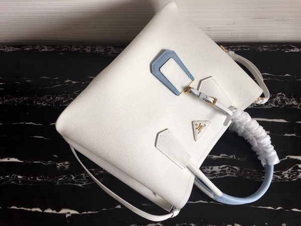 Prada Saffiano Leather Tote Bag in White