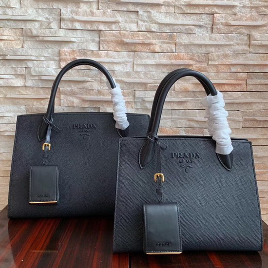 Prada Saffiano Leather Tote in Black