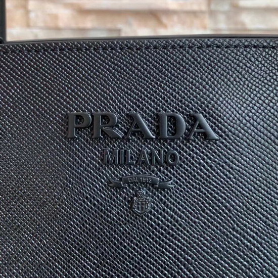 Prada Saffiano Leather Tote in Black