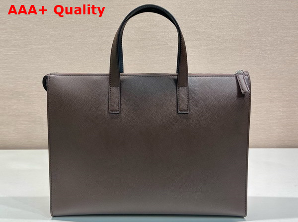 Prada Saffiano Leather Tote in Coffee 2VG039 Replica