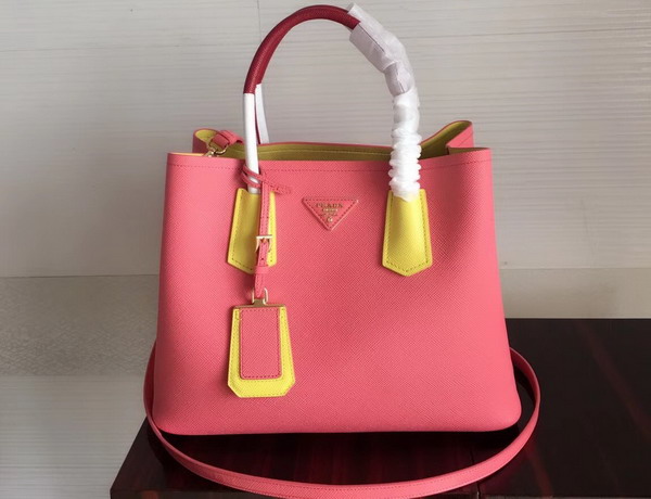 Prada Saffiano Leather Tote in Pink