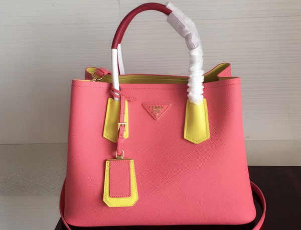 Prada Saffiano Leather Tote in Pink