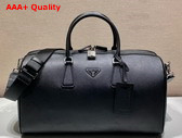 Prada Saffiano Leather Travel Bag in Black 2VC018 Replica