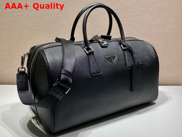 Prada Saffiano Leather Travel Bag in Black 2VC018 Replica