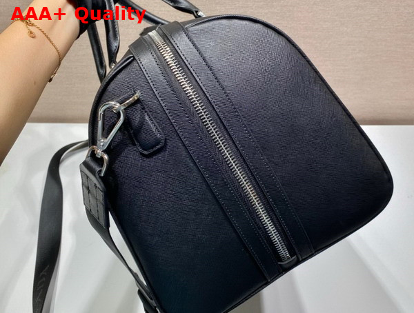 Prada Saffiano Leather Travel Bag in Black 2VC018 Replica