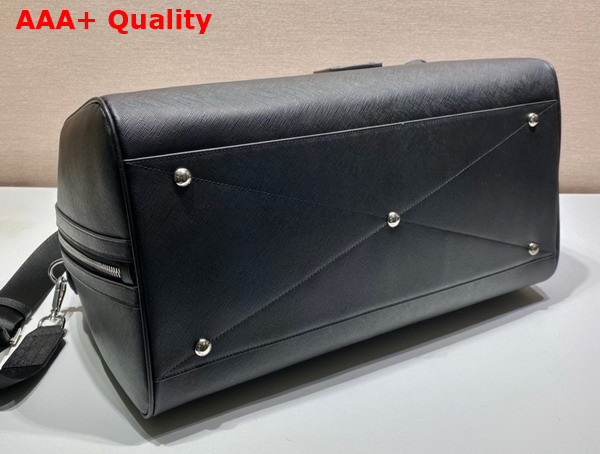 Prada Saffiano Leather Travel Bag in Black 2VC018 Replica