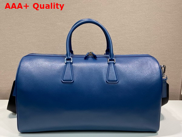 Prada Saffiano Leather Travel Bag in Blue 2VC018 Replica