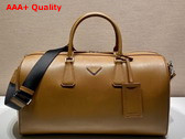 Prada Saffiano Leather Travel Bag in Caramel 2VC018 Replica