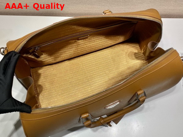 Prada Saffiano Leather Travel Bag in Caramel 2VC018 Replica