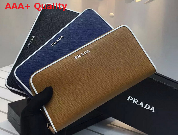 Prada Saffiano Leather Wallet Tan Replica