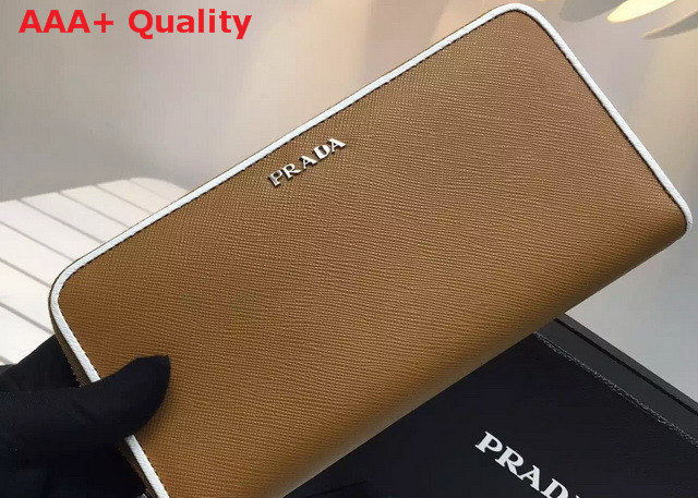 Prada Saffiano Leather Wallet Tan Replica