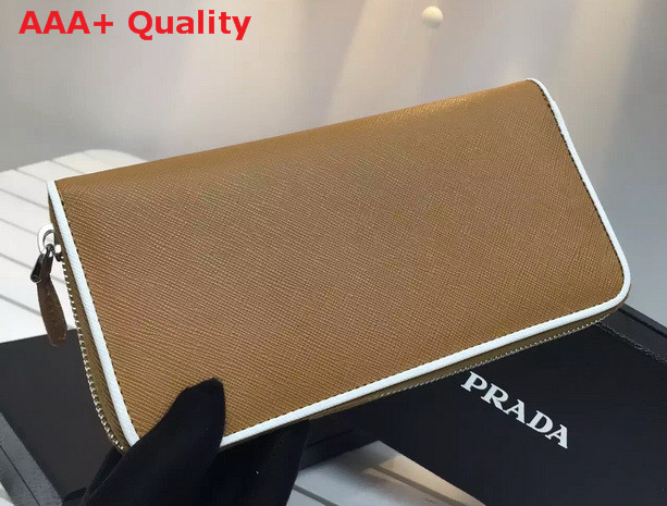 Prada Saffiano Leather Wallet Tan Replica