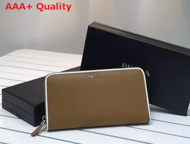 Prada Saffiano Leather Wallet Tan Replica