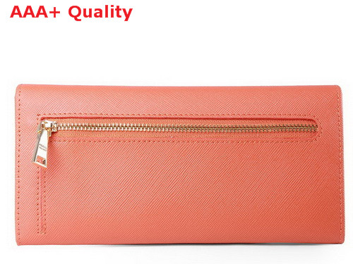 Prada Saffiano Leather Wallet With Leather Bow Orange Replica