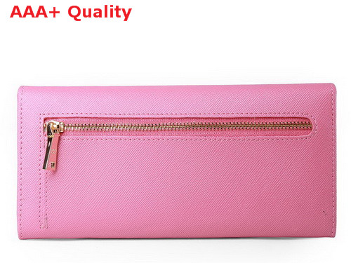 Prada Saffiano Leather Wallet With Leather Bow Prawn Pink Replica