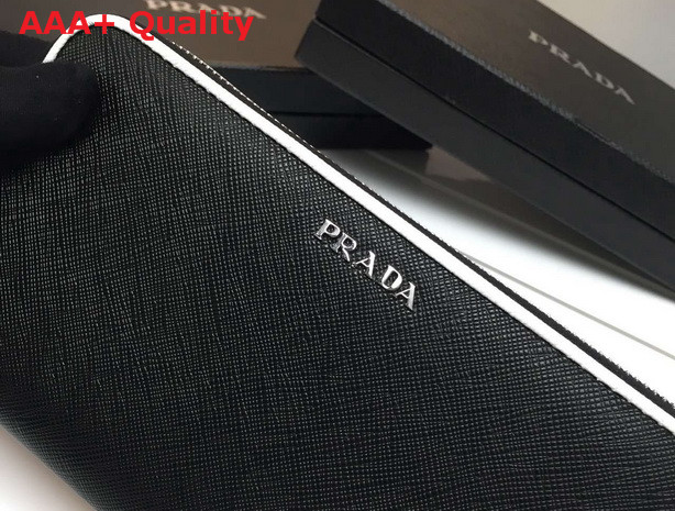 Prada Saffiano Leather Wallet With Piping Black Replica