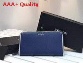 Prada Saffiano Leather Wallet With Piping Blue Replica