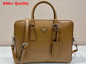 Prada Saffiano Leather Work Bag in Caramel 2VE368 Replica