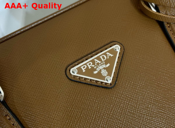 Prada Saffiano Leather Work Bag in Caramel 2VE368 Replica