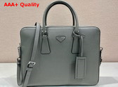 Prada Saffiano Leather Work Bag in Grey 2VE368 Replica