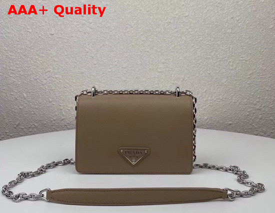 Prada Saffiano Leather and Nylon Mini Bag in Cameo Beige Replica